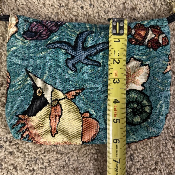 Handcrafted Tapestry Ocean Fish Two Zipper Purse - Picture 10 of 11